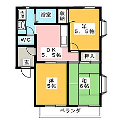 ららぽーとB 3DKの間取図画像