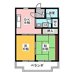 アルバ2 2DKの間取図画像