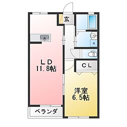 T-style 1LDKの間取図画像