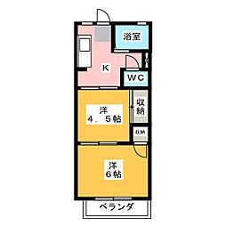 レジデンスピュアB 2Kの間取図画像