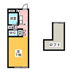 レオパレスDolce ワンルームの間取図画像