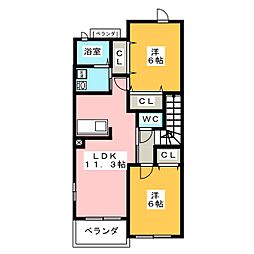 R150FUKUDE 2LDKの間取図画像