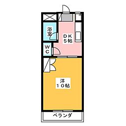 プランドール 1DKの間取図画像