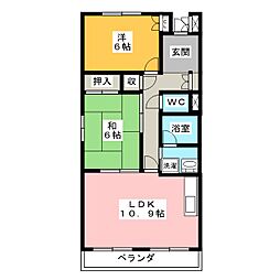 ハイツ丸山 2LDKの間取図画像