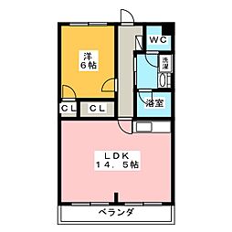 フロントヒルズ2 1LDKの間取図画像