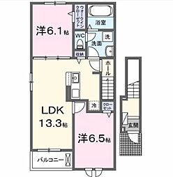 リベルタ 2LDKの間取図画像