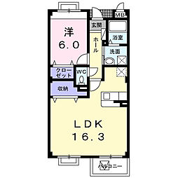 グランデーアM 1LDKの間取図画像