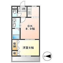 ムーンレインボー 1DKの間取図画像
