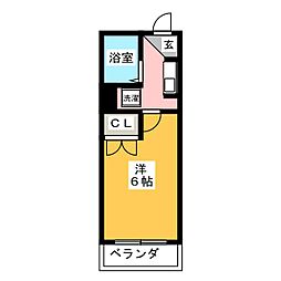 睦町ハイツ 1Kの間取図画像
