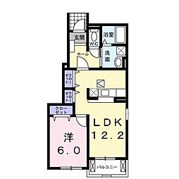 タウンヒルズ3 1LDKの間取図画像
