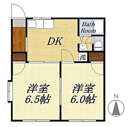グリーンハイツC 2DKの間取図画像