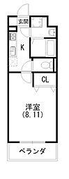ヴィーガ 1Kの間取図画像