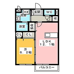 コスモ28 1LDKの間取図画像