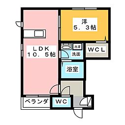 HEBELMAISON新月 1LDKの間取図画像