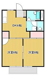 ロイヤルハイツ 2DKの間取図画像