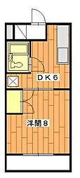 マンションカトレア1 1DKの間取図画像