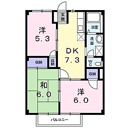 ハイツまるなか 3DKの間取図画像