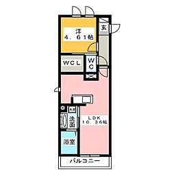 シャルマン・ドミール 1LDKの間取図画像