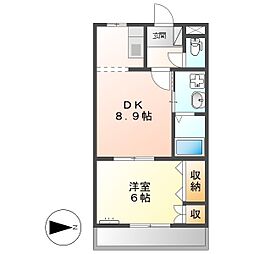 ムーンレインボー 1DKの間取図画像