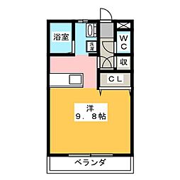 ロックフィールド ワンルームの間取図画像