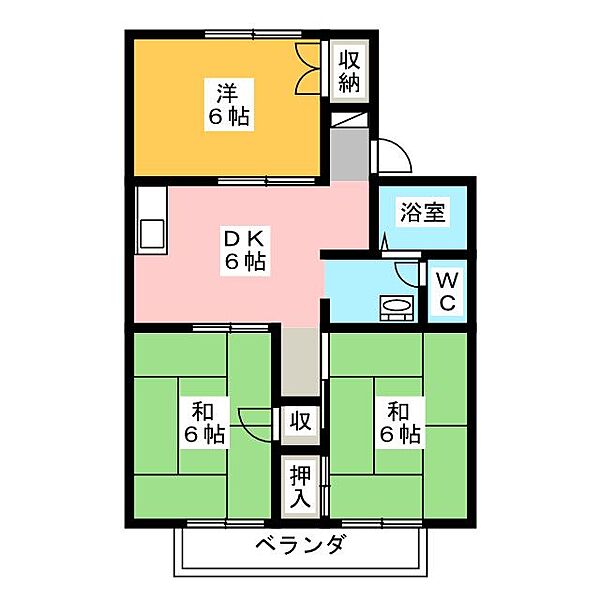 セジュールＦｕｒｕｙａＡ ｜静岡県駿東郡清水町徳倉(賃貸アパート3DK・2階・53.72㎡)の写真 その2