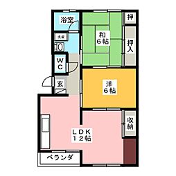 戸崎第3ビル北棟 2LDKの間取図画像