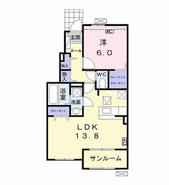 ジェルメ　アール　Ａ ｜岐阜県岐阜市北鶉２丁目(賃貸アパート1LDK・1階・54.19㎡)の写真 その2