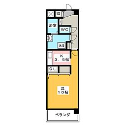 クリスタルランド 1Kの間取図画像