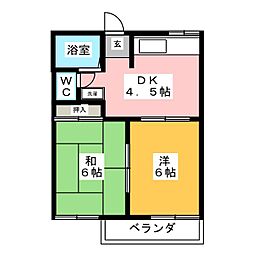 メゾン・ド・伊藤2 2階2DKの間取り