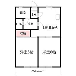 ロイヤルハイツ 2DKの間取図画像