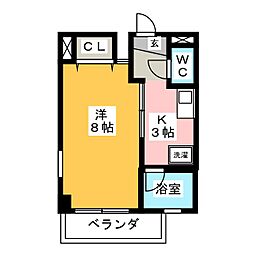 KENSINGTON 1Kの間取図画像