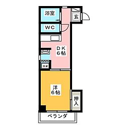 ラフォーレ岐阜 1DKの間取図画像