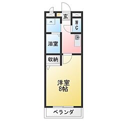 六条サン・アルティア 1Kの間取図画像