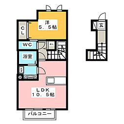 ドミール 1LDKの間取図画像