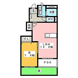 レオパレス笠松 1LDKの間取図画像