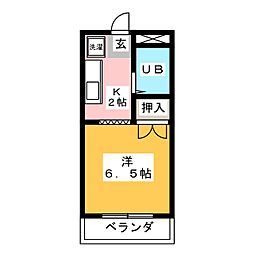 OMRESIDENCE西岐阜 1Kの間取図画像