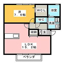シャルマンアカネ 1LDKの間取図画像
