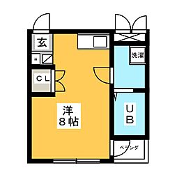 レ・セントロ ワンルームの間取図画像