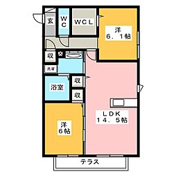 サンライズF 1LDKの間取図画像