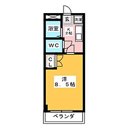 Gハイツ'97 1Kの間取図画像