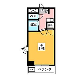 quiet 1Kの間取図画像