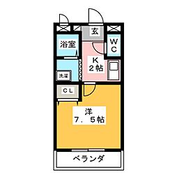 ドエルY・S 1Kの間取図画像