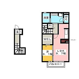 メゾンとき5A 1LDKの間取図画像