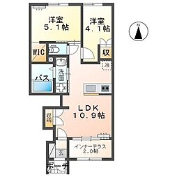 Central Garden II 2LDKの間取図画像