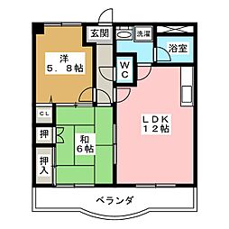 コンフォース 2LDKの間取図画像