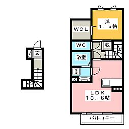 カメリア・ウサ 1LDKの間取図画像
