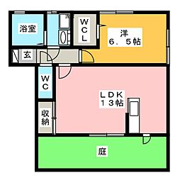 ハイツさくら 1LDKの間取図画像