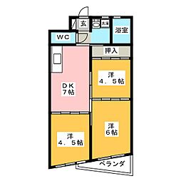ベルメゾン1 3DKの間取図画像