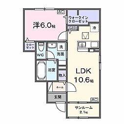ジュピターIII 1LDKの間取図画像