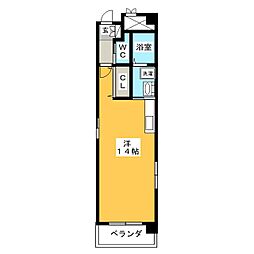 ラ・ミノール3 ワンルームの間取図画像